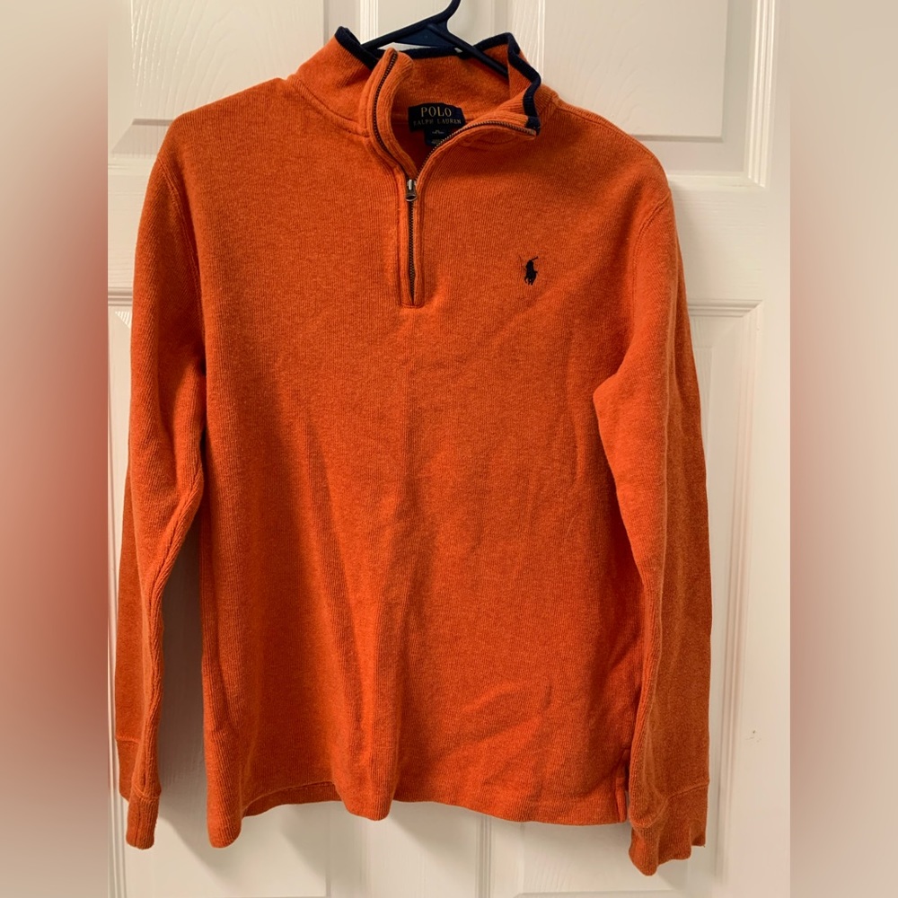 Ralph Lauren Ribbed Quarter Zip SZ Y 18-20